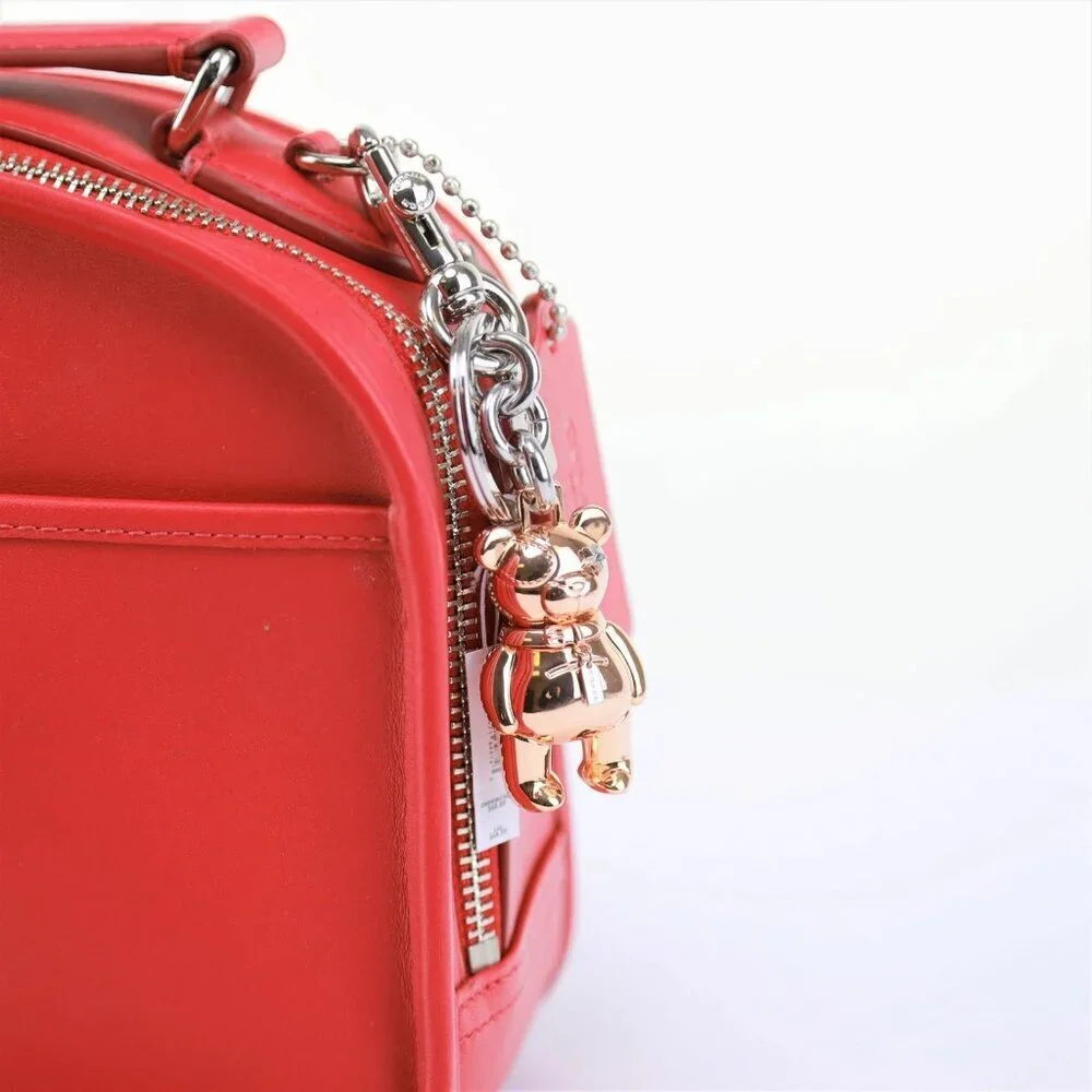 COACH Collectable 3D Rose Gold Coach Mascot Bear Charm / Key Chain NWT